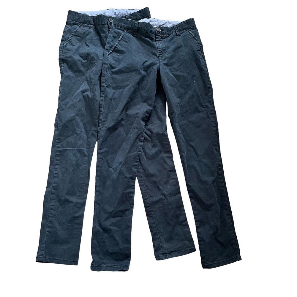 Lot of 2 Pairs of Girl Navy Blue Gap Uniform Pants | Adjustable waist | Size 12